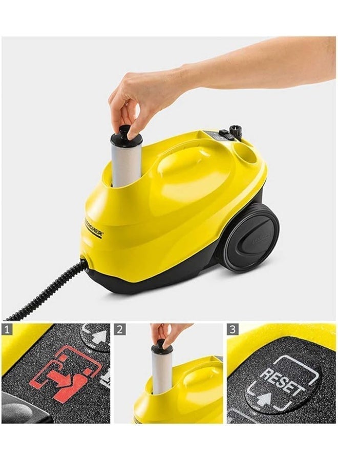 1 PC Compatible with Karcher SC3 Steam Cleaner, Plastic SC3 Steam Cleaner Filter, JE2.863-018, White/Black Descaling Cartridge, you simply insert the cartridge and press the reset button - Image 2